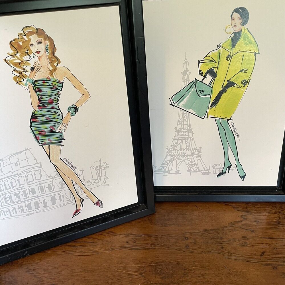 Anne‎ Tavoletti Feminine Art Colorful Fashion II Paris, Colorful Fashion IV Rome
